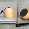 Gingko Portable Bluetooth Speaker Selfie Tumbler Natural Maple Wood Finish