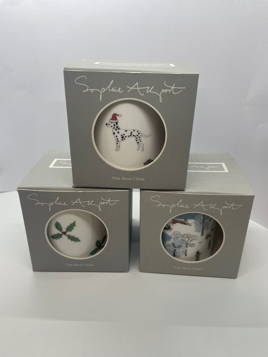 Sophie Allport Christmas Mug- three designs-Holly & Berry, Merry Wagmas and Dogs