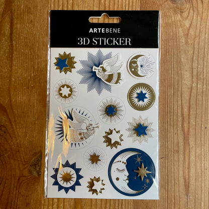 Artebene 3D Christmas Stickers (4 Packs) Gift wrap, Decoration, Festive Gifts
