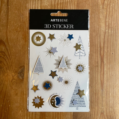 Artebene 3D Christmas Stickers (4 Packs) Gift wrap, Decoration, Festive Gifts