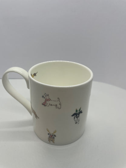 Sophie Allport Christmas Mug- three designs-Holly & Berry, Merry Wagmas and Dogs