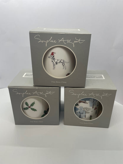 Sophie Allport Christmas Mug- three designs-Holly & Berry, Merry Wagmas and Dogs