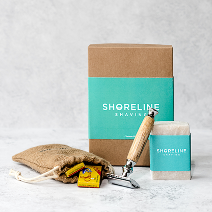 Eco-Friendly Shaving Kit - Gun Metal Bamboo Safety Razor