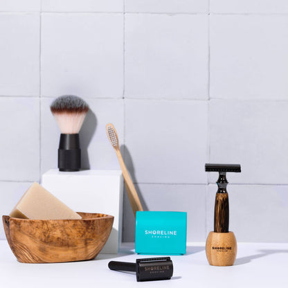 Eco-Friendly Shaving Kit - Gun Metal Bamboo Safety Razor