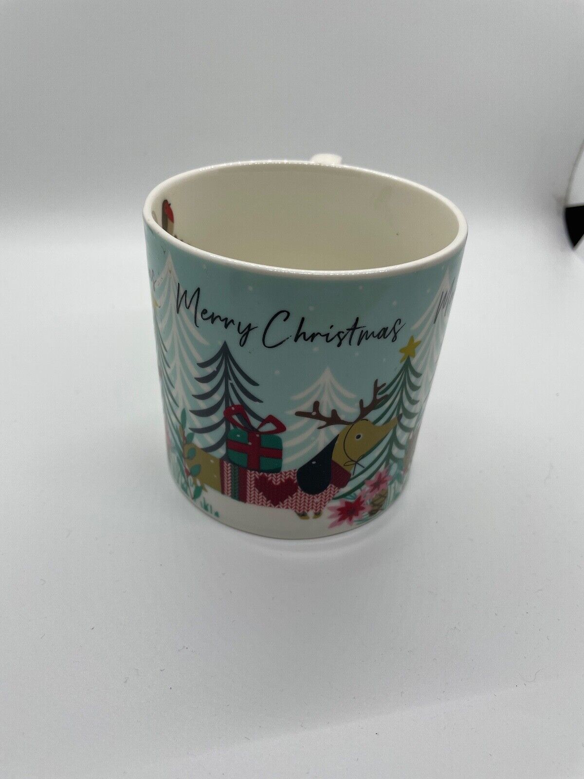 Belly Button Designs Christmas Mug- Robin or Sausage Dog Design. Perfect Gift.